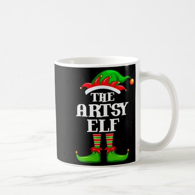 Artsy Elf Matching Family Group Christmas Party Py Coffee Mug (Right)
