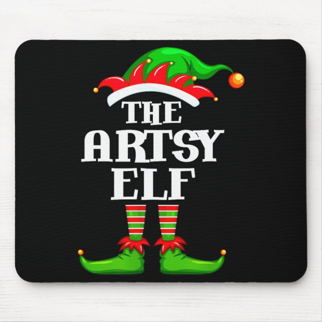 Artsy Elf Matching Family Group Christmas Party Py Mouse Mat (Front)