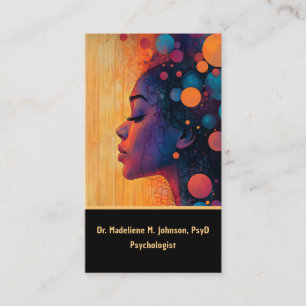Artsy Ethereal Woman Silhouette Psychologist QR  Business Card