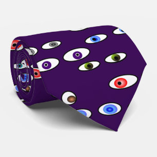 Artsy Eye Balls Optometrist Purple Tie