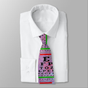 Artsy Eye Chart Optometrist Lavender Tie