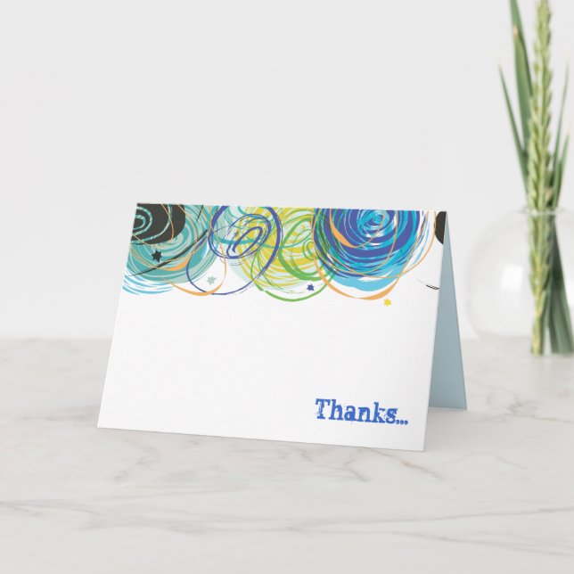 ARTSY FARTSY Bar Bat Mitzvah Thank You Card (Front)