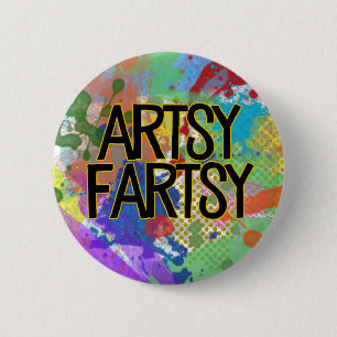 Artsy Fartsy   Colourful Creative Artist Button