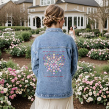 Artsy Fashion Pink Blue Peace Heart Denim Jacket