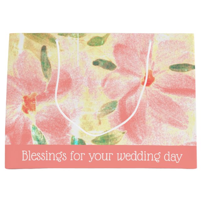 Artsy Floral Design Large Gift Bag (Front)