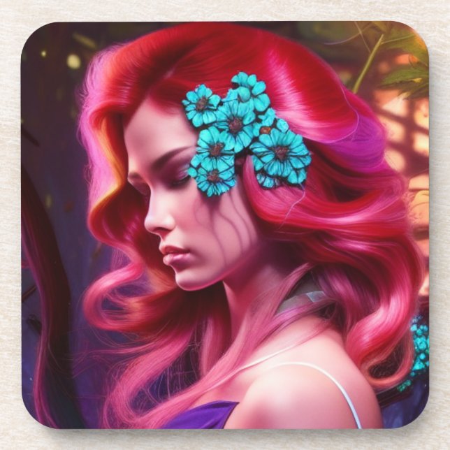 Artsy Flower Lady Coaster (Front)