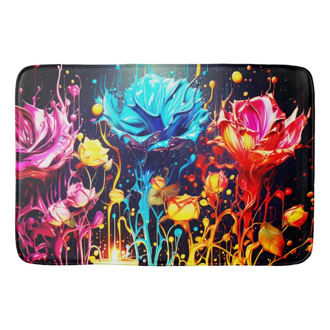 Artsy Flowers Bath Mat (Front)