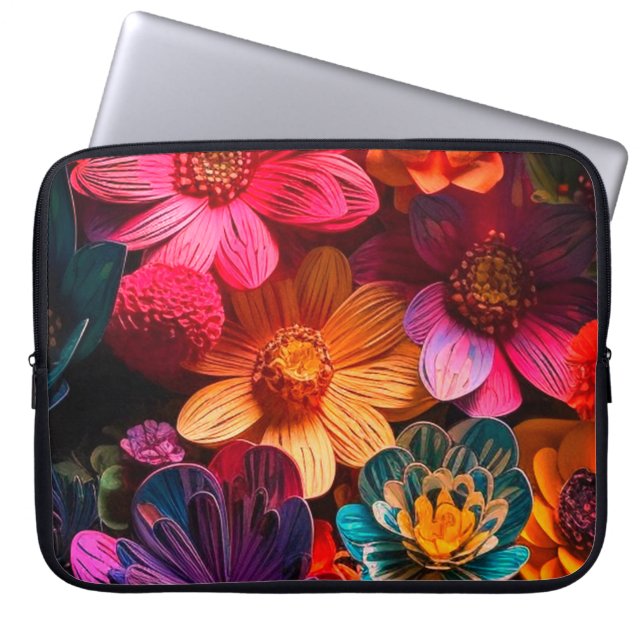 Artsy Flowers Laptop Sleeve (Front)