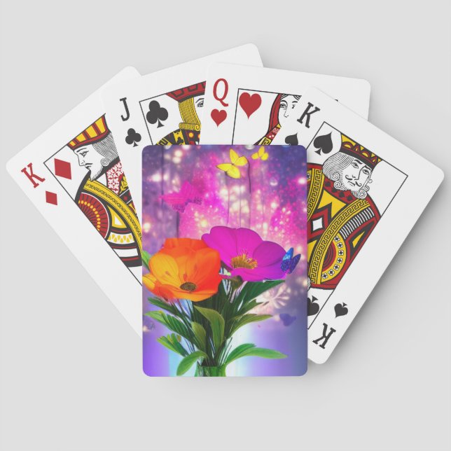 Artsy Flowers Playing Cards (Back)