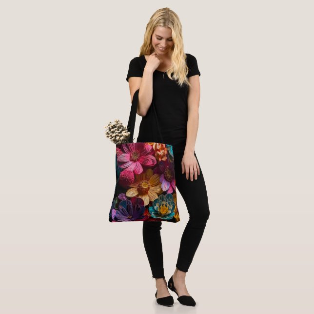 Artsy Flowers Tote Bag (On Model)