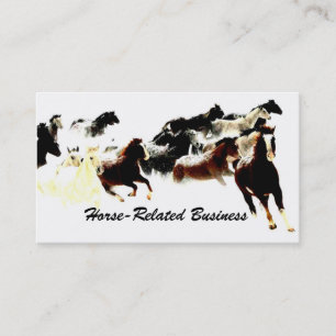 Artsy Frisky Running Horses/Horse Equine Business Business Card