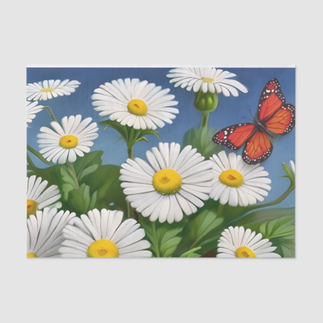 Artsy Fun Daisies And Butterflies Tissue Paper (Front)