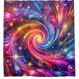 Artsy Galaxy Design Shower Curtain