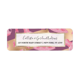 Artsy Girly Pink Gold Purple Ballerina Dress Shoes