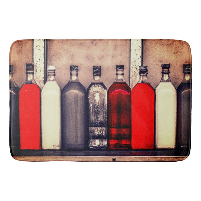Artsy Glass Bottles Bath Mat (Front)