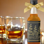 Artsy Gold Christmas Trees on Black Holiday Mini Liquor Bottle Label<br><div class="desc">These mini liquor bottle labels are perfect for making party favours or stocking stuffers. The festive design features three artsy stylised glowing golden Christmas trees on a black background. The greeting reads: Warmest Wishes! There is space for your signature and the type of spirits or bottle contents.</div>