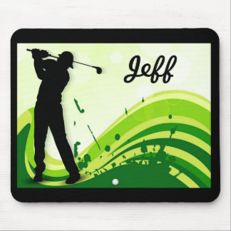 Artsy Golf Player Mouse Mat