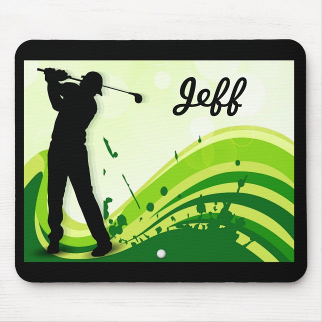 Artsy Golf Player Mouse Mat (Front)