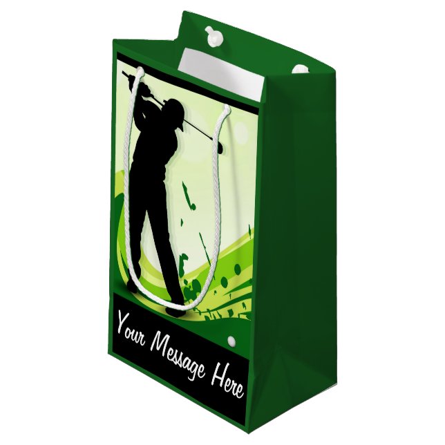 Artsy Golf Player Small Gift Bag (Front Angled)