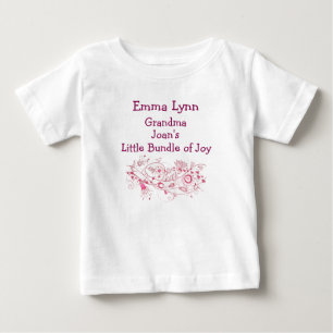 Artsy Grandma's Little Bundle of Joy Personalise Baby T-Shirt