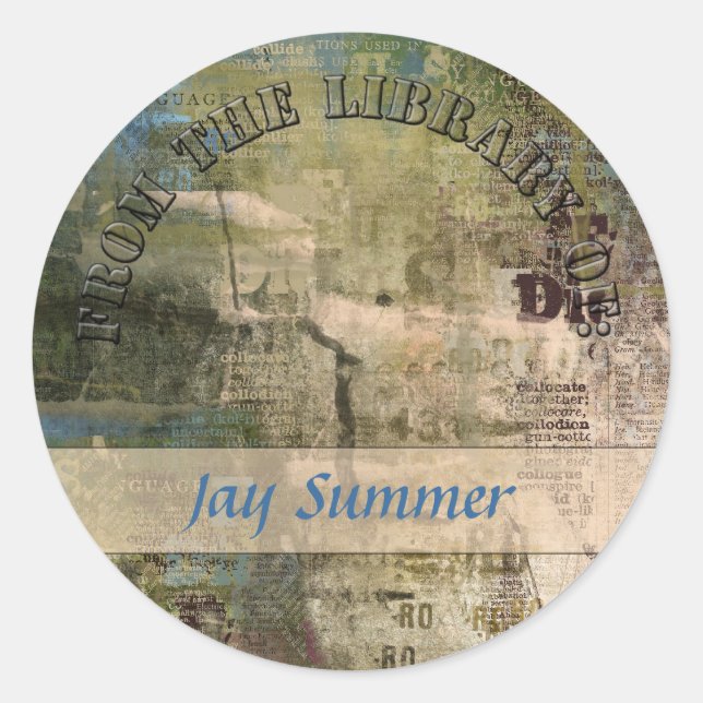 Artsy Graphic Library Plate Classic Round Sticker (Front)