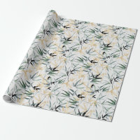 Artsy Green and Yellow Bamboo Tree Leaves