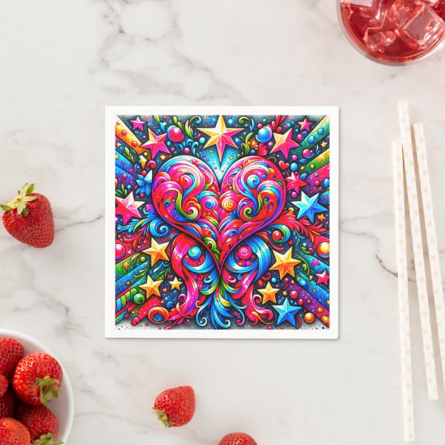 Artsy Heart Design Napkin (Insitu)