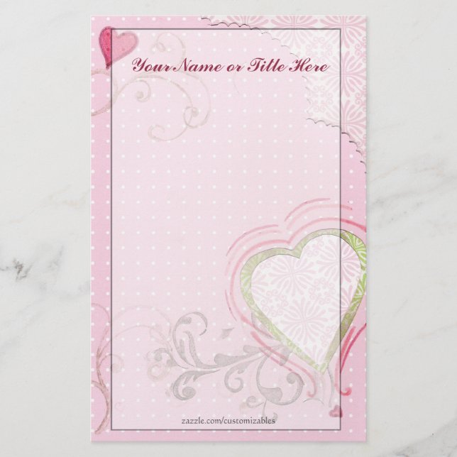 Artsy Heart Stationery (Front)