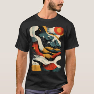 Artsy Hiker On Abstract Art T-Shirt