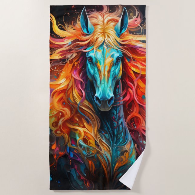Artsy Horse Beach Towel (Front)