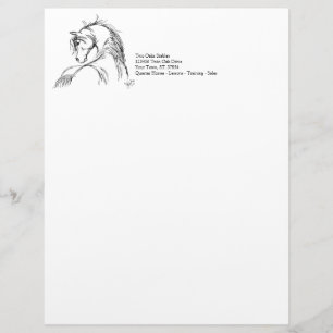 Artsy Horse Head Sketch Customized Letterhead