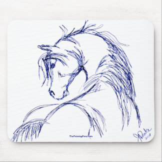 Artsy Horse Head Sketch Mouse Mat