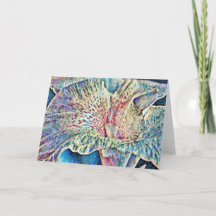 Artsy Impressionist Lily in Blue Art Note Card