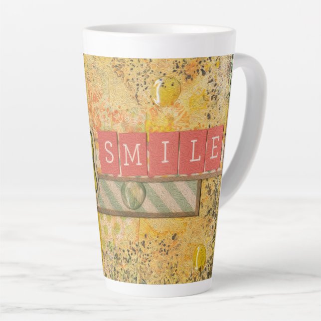 Artsy & Inspirational Floral Latte Mug (Right Angle)
