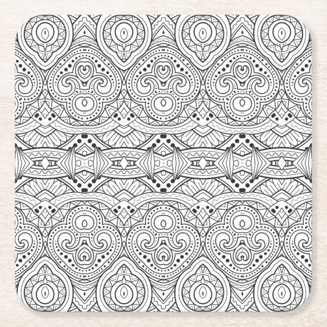 Artsy Inspired Design Square Paper Coaster (Front)