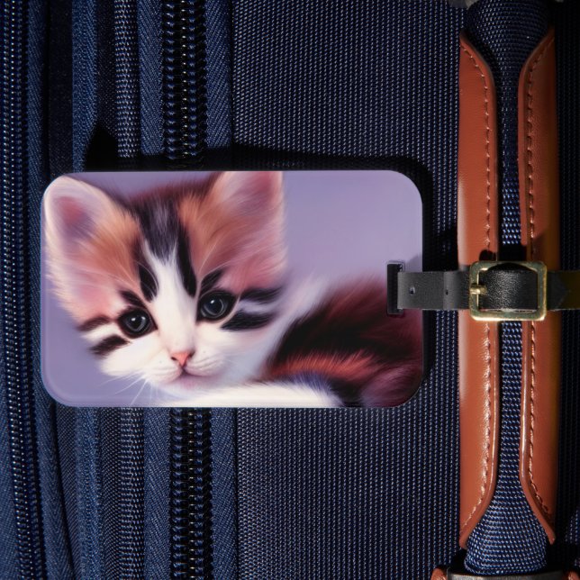 Artsy Kitten Luggage Tag (Front Insitu 4)
