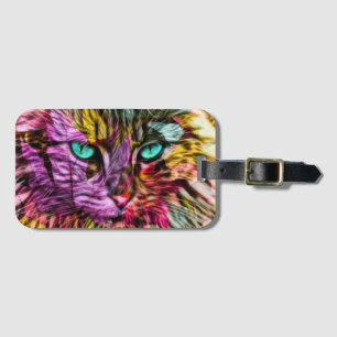 Artsy Kitty Cat Luggage Tag