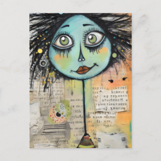 Artsy Ladies 2 Green eyes Postcard