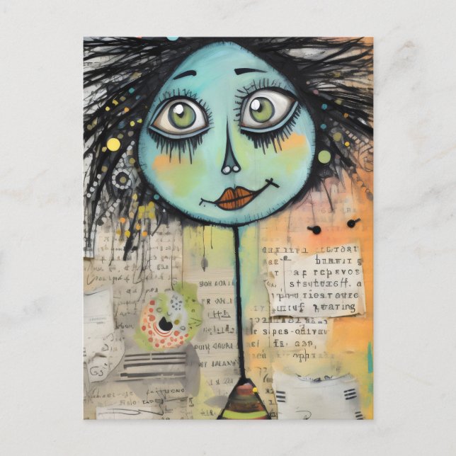 Artsy Ladies 2 Green eyes Postcard (Front)