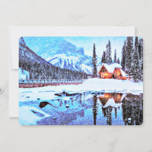 Artsy Lake Chalet Invite