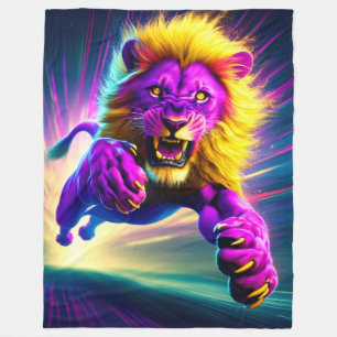 Artsy Lion Fleece Blanket