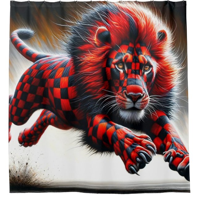 Artsy Lion Shower Curtain (Front)