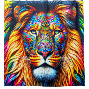 Artsy Lion Shower Curtain