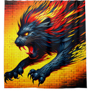 Artsy Lion Shower Curtain