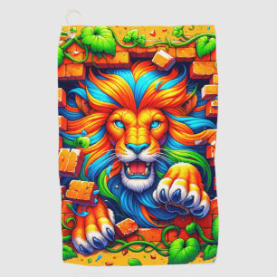Artsy Lions Golf Towel