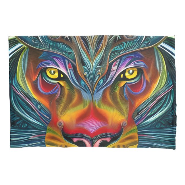 Artsy Magical Fantasy Lion Pillowcase (Front)