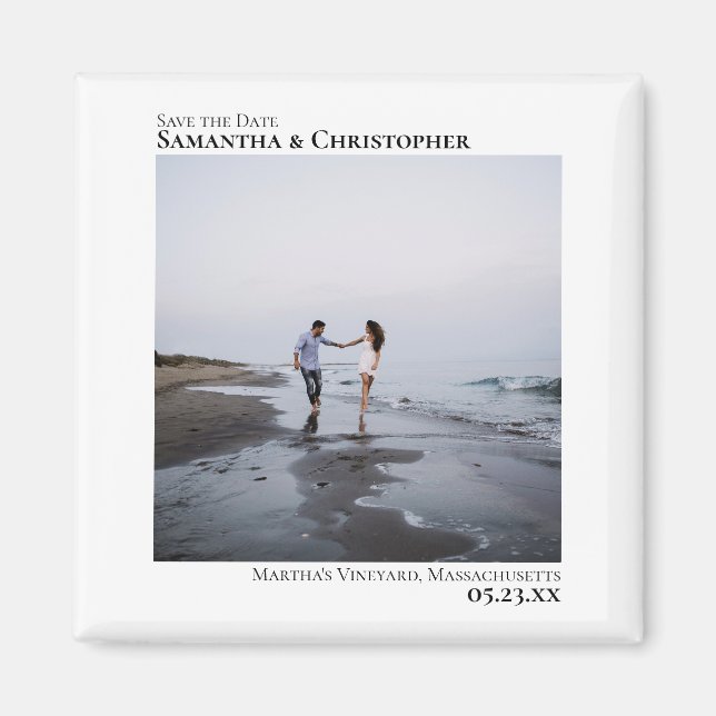 Artsy Minimalist Modern Wedding Save the Date Magnet (Front)