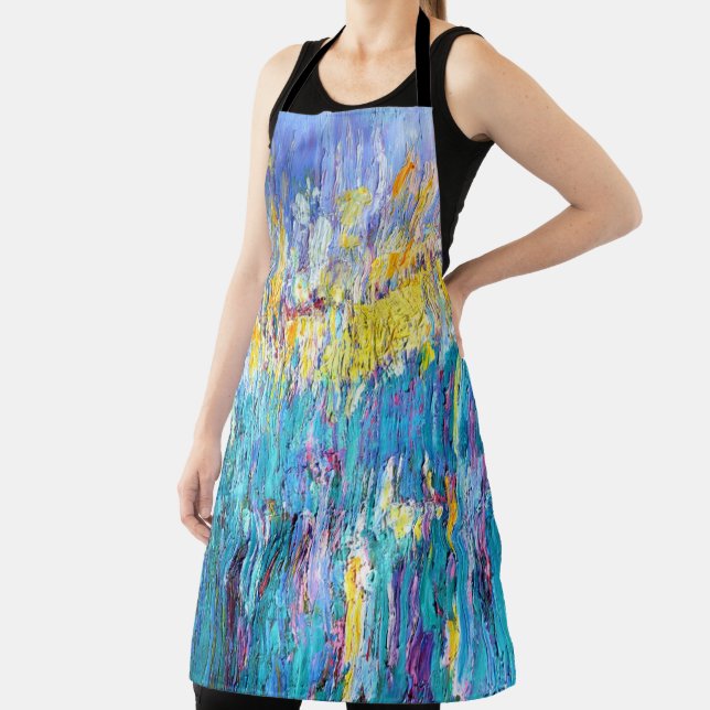 Artsy modern abstract Cute Blue Apron (Insitu)