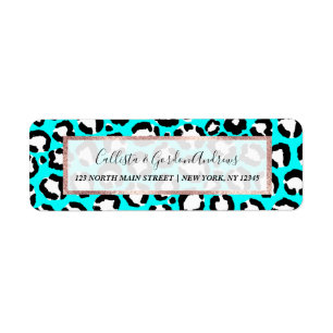 Artsy Modern Cyan Blue Leopard Animal Print