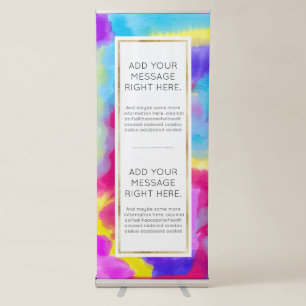 Artsy Modern Neon Colorful Rainbow Watercolor Retractable Banner